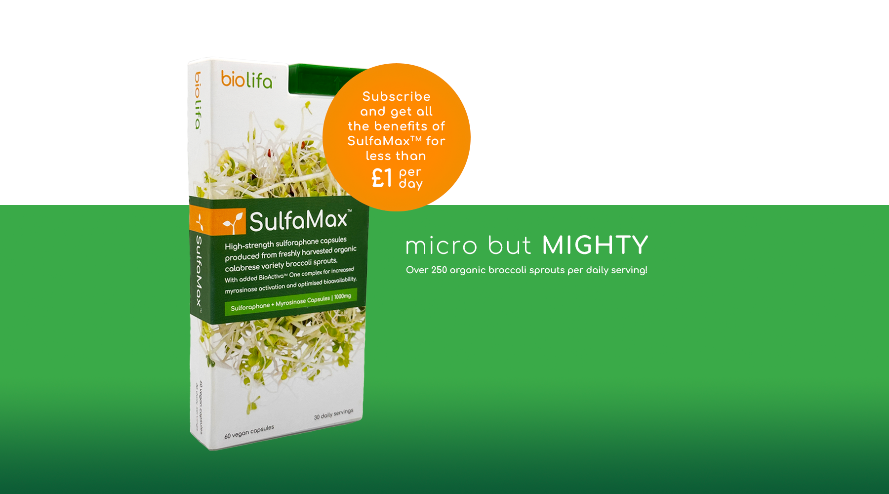 Save on the best sulforaphane supplement with a monthly subscription